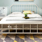 Metal Open-Frame Bed Scooped Solid Color Slat Bed with Custom Gold Leg Clearhalo 'Bedroom Furniture' 'Beds' 'furn' 'furn_beds' 'Furniture' 1200x1200_d1717f1f-13c5-4728-a241-759320b293dd