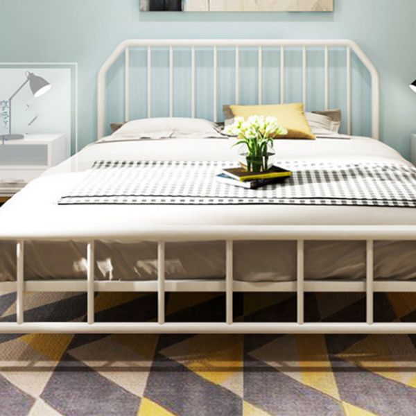 Metal Open-Frame Bed Scooped Solid Color Slat Bed with Custom Gold Leg Clearhalo 'Bedroom Furniture' 'Beds' 'furn' 'furn_beds' 'Furniture' 1200x1200_d1717f1f-13c5-4728-a241-759320b293dd