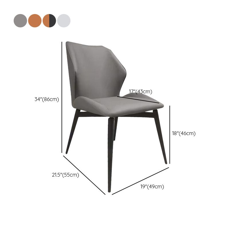 Upholstered Armless Industrial Chair Home Black Metal Legs Dining Chair Clearhalo 'Dining Chairs' 'Dining Tables & Seating' 'dining_chair' 'furn' 'furn_dining_chair' 'Furniture' 'Kitchen & Dining Furniture' 1200x1200_d171c7b9-c146-40a6-bf20-9715ce2649bb