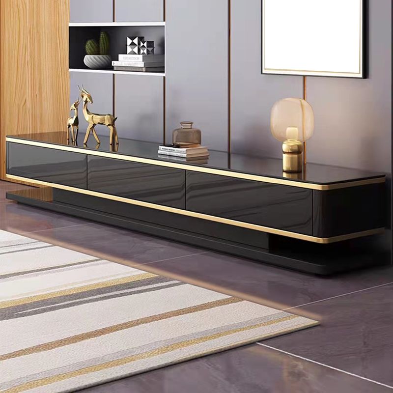 Glass Top Media Console for Living Room Glam Polish Finish TV Media Stand Clearhalo 'furn' 'furn_tv_stands_entertainment_centers' 'Furniture' 'Living Room Furniture' 'TV Stands & Entertainment Centers' 'TV Stands & Media Storage Furniture' 'tv_stands_entertainment_centers' 1200x1200_d171ffe4-22c3-45cb-8563-bba2165adbda