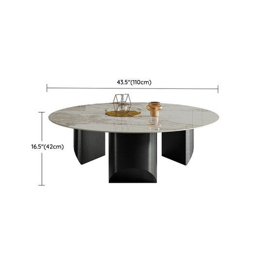 Mesa de café con acero inoxidable de 16.53 "Top Slate Tope de acero inoxidable