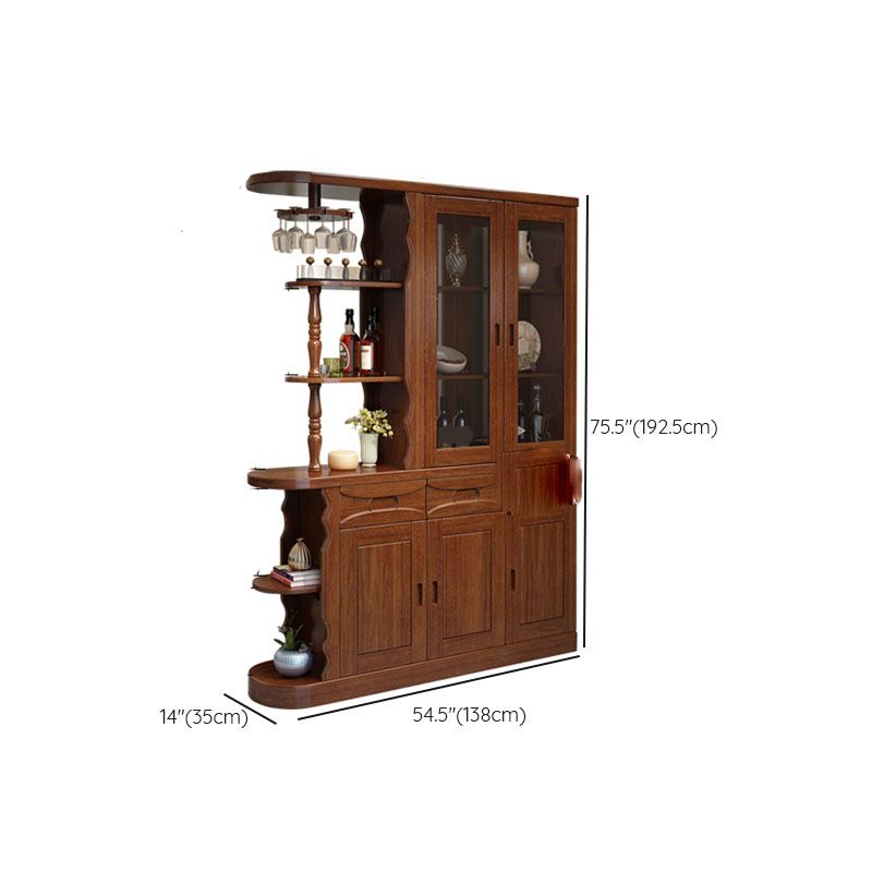 Bar Pulls Traditional Solid Wood Shelves Included Accent Cabinet