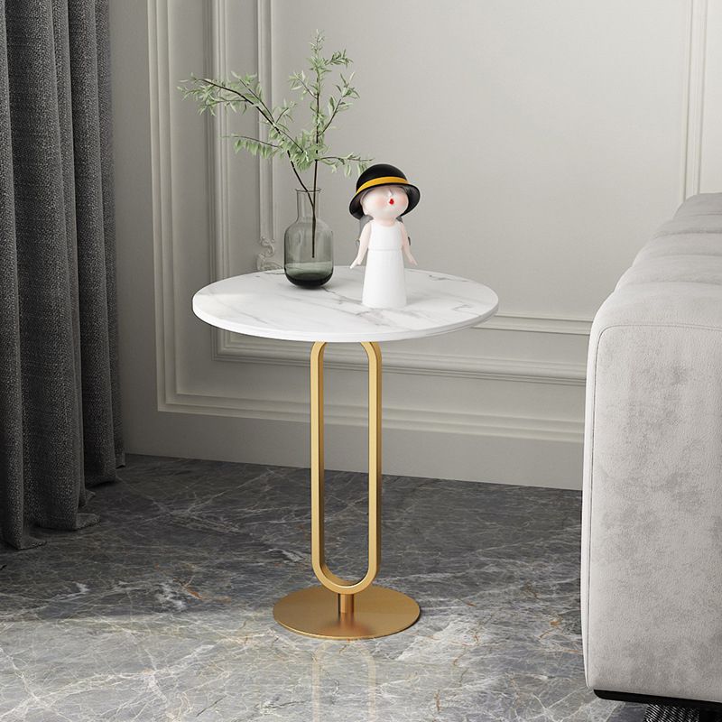 Round Sintered Stone Top End Table 21.6"Tall Pedestal Side Table Clearhalo 'Coffee & Accent Tables' 'Coffee Tables' 'coffee_tables' 'End & Side Tables' 'end_side_tables' 'furn' 'furn_end_side_tables' 'Furniture' 'furniture_coffee_tables' 'Living Room Furniture' 1200x1200_d174d38d-b613-4085-ac06-6fe5ab2549d8