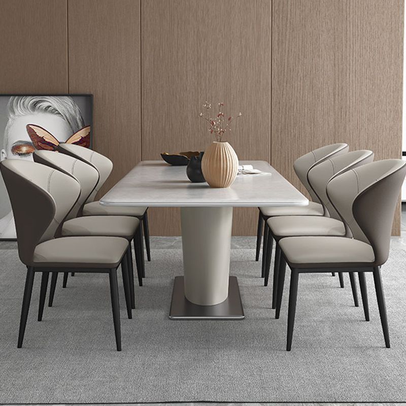 Minimalist Design Armless Wingback Side Chairs Leather Dining Chairs Clearhalo 'Dining Chairs' 'Dining Tables & Seating' 'dining_chair' 'furn' 'furn_dining_chair' 'Furniture' 'furniture_dining_chair' 'Kitchen & Dining Furniture' 1200x1200_d1758b82-a485-4acf-a686-360771ad7141