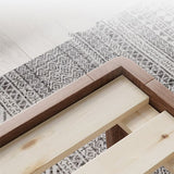 Ash Standard Bed Brown 12.59" High Bed Without Headboard, Mid-Century Modern Style