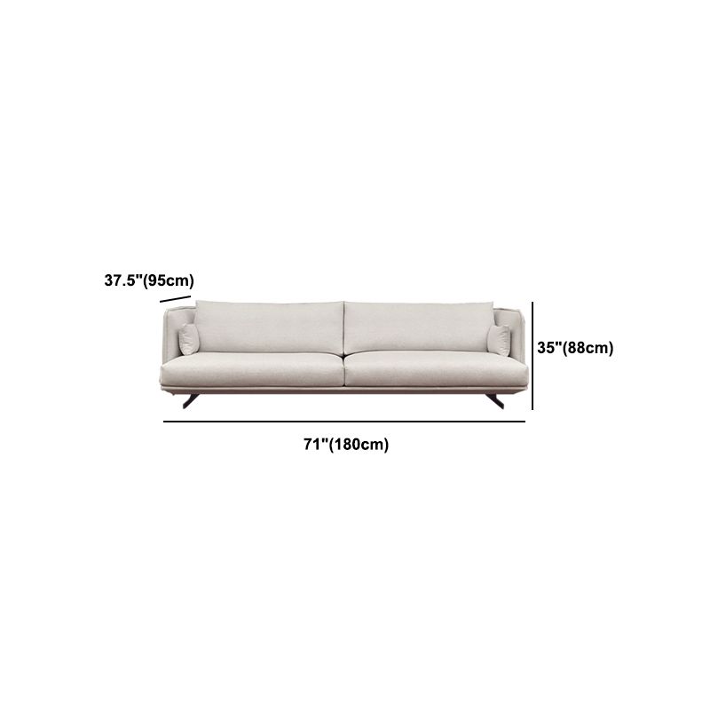 Beige Scandinavische bank/sectionele met vierkante arm voor appartement