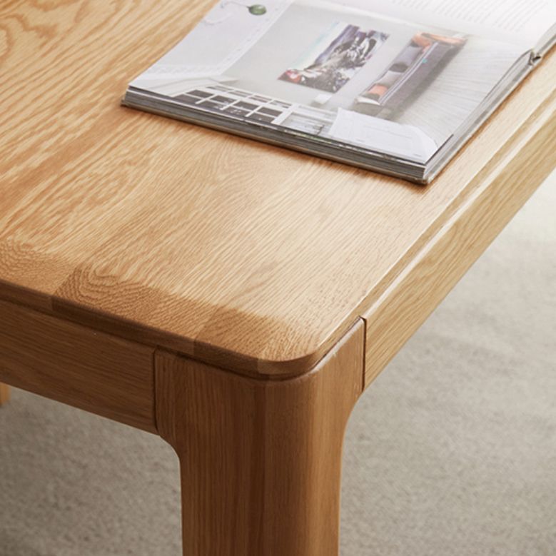 Modern Style Rectangle Oak Solid Wood Dining Table in Natural Clearhalo 'Dining Tables & Seating' 'Dining Tables' 'dining_table' 'furn' 'furn_dining_table' 'Furniture' 'Kitchen & Dining Furniture' 1200x1200_d179a85a-3abb-4585-97d8-bf740bb38b7d