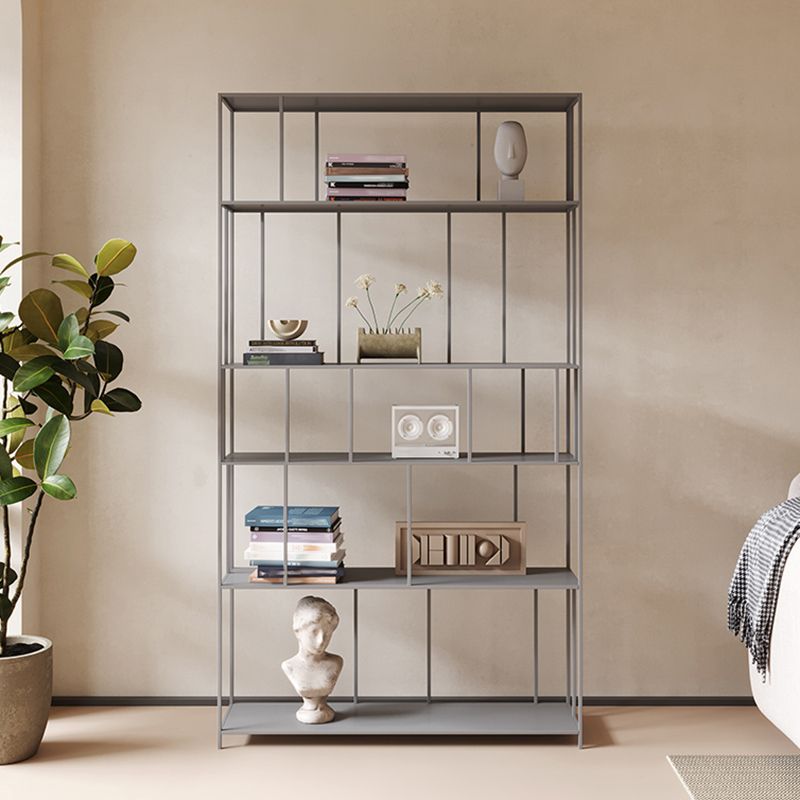 Moderne stijl Open Back boekenplank Verticale metalen boekenkast met planken
