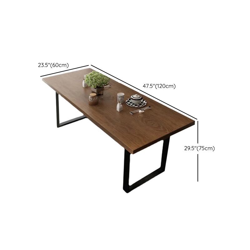 Industrial Style Wood Dining Table Dining Rectangle Table with Metal Legs