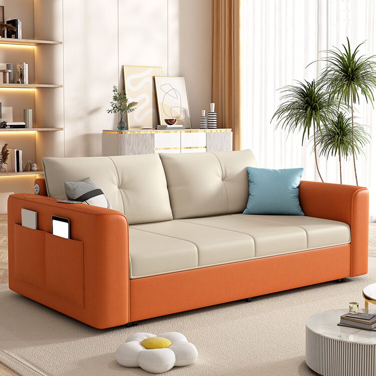 39" Wide Scandinavian Sofa Futon White Pillow Included Sleeper Sofa Clearhalo 'furn' 'furn_futons' 'Furniture' 'Futons & Daybeds' 'Futons' 'Living Room Furniture' 1200x1200_d181481e-1919-4a83-bc17-c318cf886f91