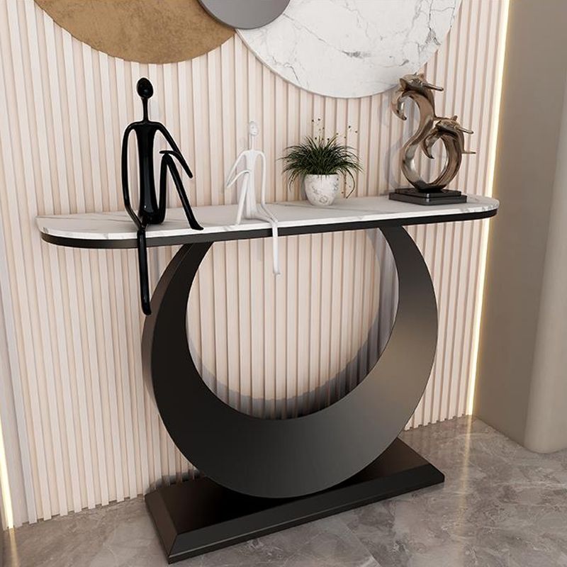 Modern Half Moon Console Table Antique Finish Console Sofa Table Clearhalo 'Console Tables' 'console_tables' 'Entry & Mudroom Furniture' 'furn' 'furn_console_tables' 'Furniture' 1200x1200_d1818193-6f83-4167-98f6-fb2b0f402c58