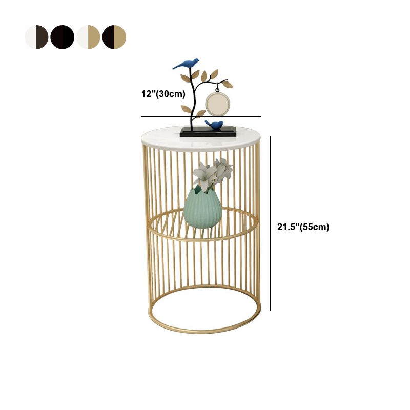 21.65" Tall Contemporary Style Side End Table Metal Frame Round Sofa Side Accent Table Clearhalo 'Coffee & Accent Tables' 'End & Side Tables' 'end_side_tables' 'furn' 'furn_end_side_tables' 'Furniture' 'Living Room Furniture' 1200x1200_d183b1b1-17e0-4869-8124-b00cf71226d6