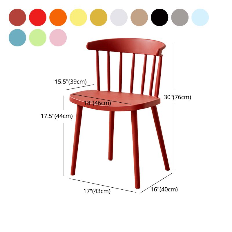 Plastic Scandinavian Side Chair Windsor Back Indoor-Outdoor Chair Clearhalo 'Dining Chairs' 'Dining Tables & Seating' 'dining_chair' 'furn' 'furn_dining_chair' 'Furniture' 'furniture_dining_chair' 'Kitchen & Dining Furniture' 1200x1200_d183d714-b07d-4b15-b848-7a8d4f86a114