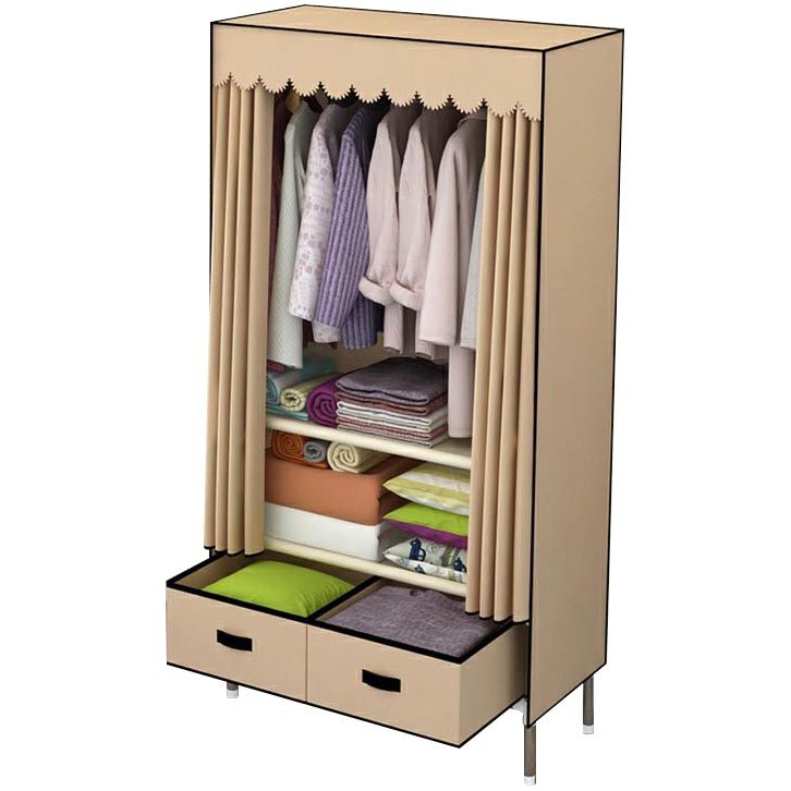 Moderne Armoire Schlafzimmer kleiner Garderoben -Rettungsfleisch mit 2 Schubladen