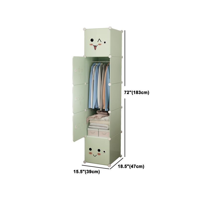 Modern Style Wardrobe Green Colour Plastic Bedroom Wardrobe Closet Clearhalo 'Armoires & Wardrobes' 'armoires_wardrobes' 'Bedroom Furniture' 'furn' 'furn_armoires_wardrobes' 'Furniture' 1200x1200_d1868cd3-746b-463a-bbb1-cfb3176d4d0c