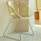 Contemporary Style Arm Chair Plastic Dining Chair with Metal Base for Dining Room