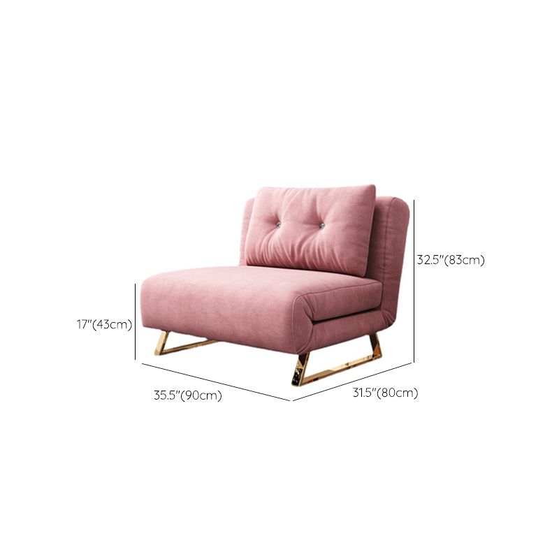 Glam Style Sled Convertible Chair Tufted Back Armless Chair in Pink Clearhalo 'Accent Chairs' 'accent_chairs' 'Chairs & Seating' 'furn' 'furn_accent_chairs' 'Furniture' 'Living Room Furniture' 1200x1200_d1890bfc-e451-46c1-a724-4ecf5c2c4f91