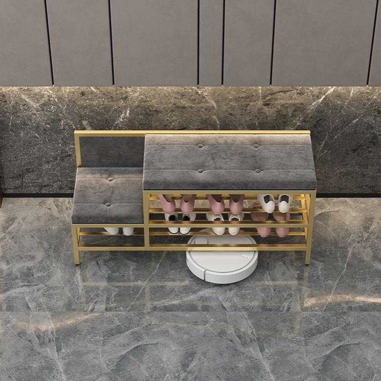 Panchina di ingresso larga 13,8 pollici moderna panca imbottita in metallo