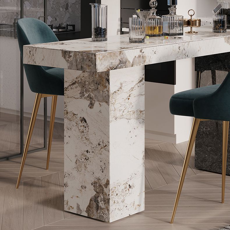 Modern Pub Dining Set 1/2/3/4/5 Pieces Stone Top Rectangle Indoor Counter Height Pub Set Clearhalo 'Bar Furniture' 'furn' 'furn_home_bar_bar_sets' 'Furniture' 'Home Bars & Bar Sets' 'home_bar_bar_sets' 'Kitchen & Dining Furniture' 1200x1200_d18b081c-cc87-435f-b3eb-daad8522592a