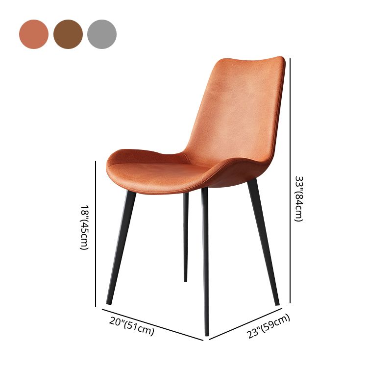 Contemporary Indoor Arm Chair Solid Back Metal Upholstered Dining Room Chair (Set of 2) Clearhalo ' kitchen&dining_furn' 'Dining Chairs' 'Dining Tables & Seating' 'dining_chair' 'furn' 'furn_dining_chair' 'Furniture' 'furniture_dining_chair' 'Kitchen & Dining Furniture' 'kitchen' 1200x1200_d18b4ca9-09b0-4aa1-8b0c-0366256374ca