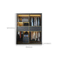 Grey Contemporary Wardrobe Closet Sliding Wardrobe Armoire with Drawer Clearhalo 'Armoires & Wardrobes' 'armoires_wardrobes' 'Bedroom Furniture' 'furn' 'furn_armoires_wardrobes' 'Furniture' 1200x1200_d18b61f7-d92d-4bb1-a354-9afca2c63d27