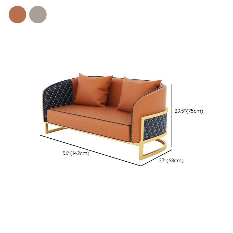 Contemporary Leather Sofa Sloped Arm Standard Sofa with Pillow Clearhalo 'furn' 'furn_sofas' 'Furniture' 'Living Room Furniture' 'Sofa' 'sofas' 1200x1200_d18b9cba-b07a-4360-8a11-b282105c417a