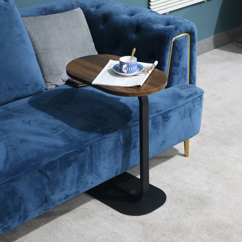 Table de l'extrémité piédestal moderne Table d'appoint Elliptique Faux Wood - 19,69 "W