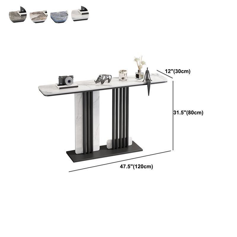 Contemporary Slate Sofa Table Scratch Resistant Stain Resistant Console Table Clearhalo 'Console Tables' 'console_tables' 'Entry & Mudroom Furniture' 'furn' 'furn_console_tables' 'Furniture' 1200x1200_d18e65c3-871f-4b7c-b552-ac905f9114f0