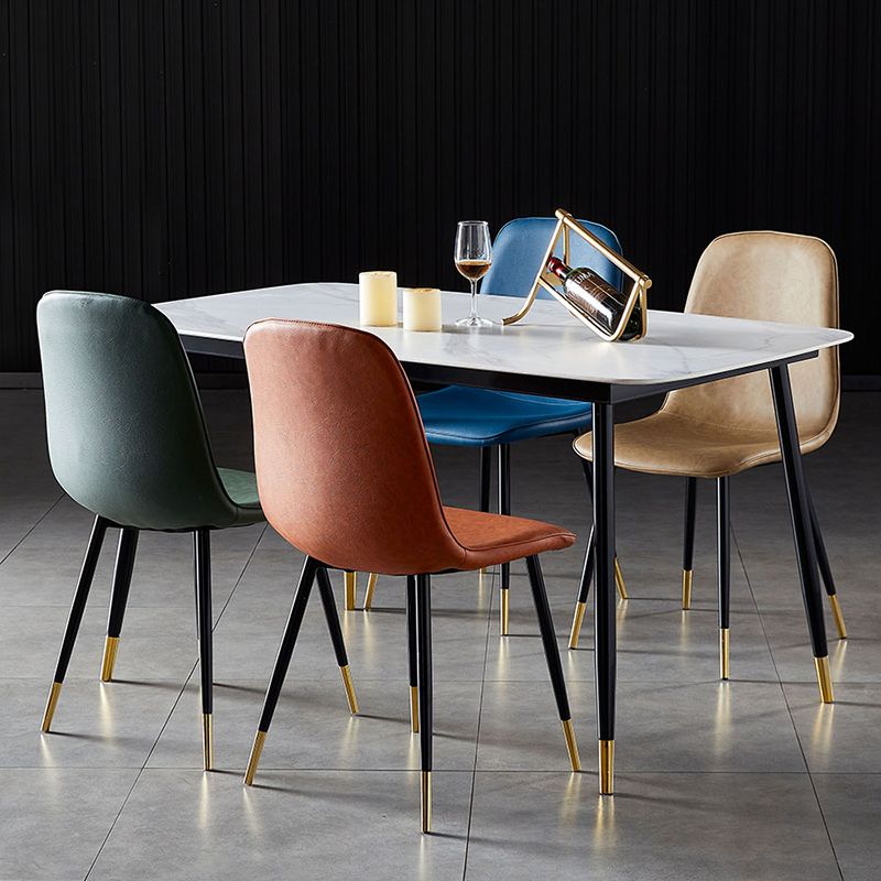 Nordic Style Metal Dining Chairs Solid Back Dining Side Armless Chairs for Kitchen Clearhalo ' kitchen&dining_furn' 'Dining Chairs' 'Dining Tables & Seating' 'dining_chair' 'furn' 'furn_dining_chair' 'Furniture' 'furniture_dining_chair' 'Kitchen & Dining Furniture' 'kitchen' 1200x1200_d18ee09b-c49a-4902-ab1b-2cd7a6151d74