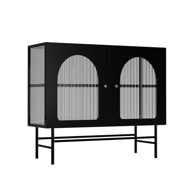 Tavolo a buffet in metallo con porte di vetro contemporanee con 2 porte