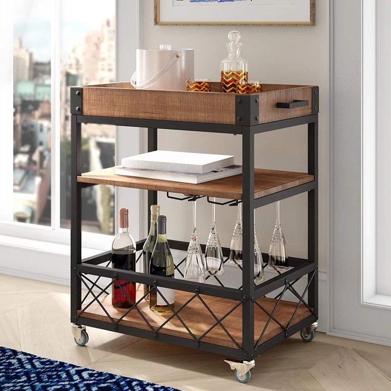 Rolling Industrial Kitchen Trolley Wooden Kitchen Trolley for Restaurant Clearhalo 'furn' 'furn_kitchen_islands_carts' 'Furniture' 'Kitchen & Dining Furniture' 'Kitchen Islands & Carts' 'kitchen_islands_carts' 1200x1200_d1904333-2d0a-40d3-adce-cdd124b370e5