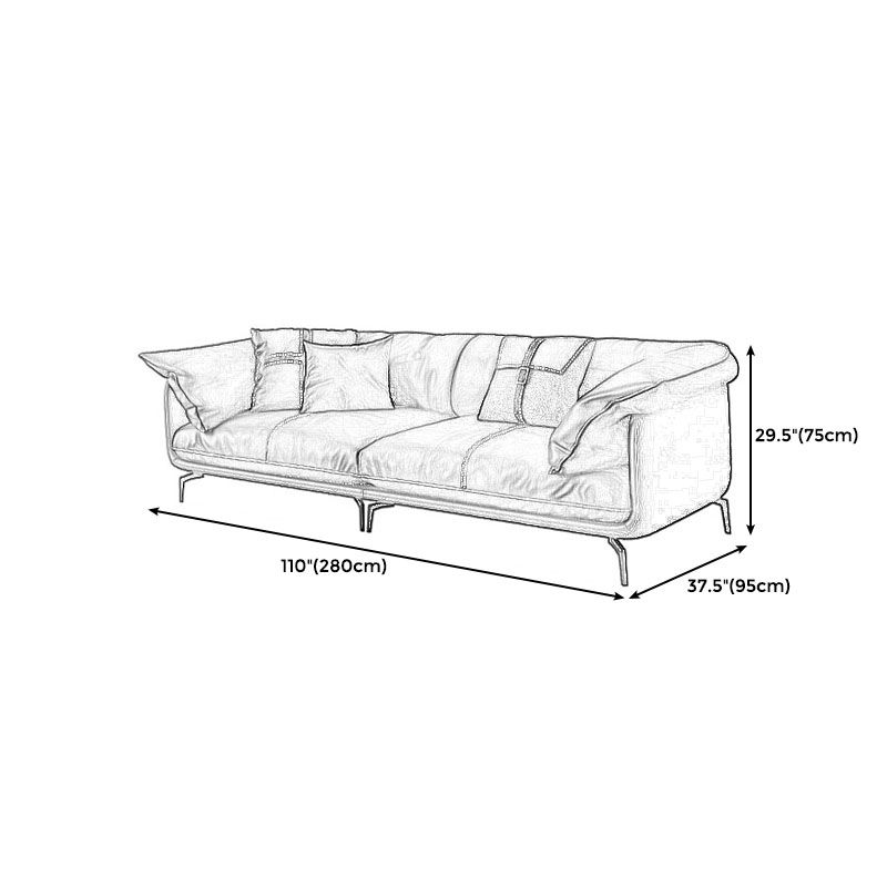 Modern Style Square Armrest Sponge Seat Padding Black Sofa with Pillow Back Clearhalo 'furn' 'furn_sofas' 'Furniture' 'furniture_sofas' 'kitchen' 'kitchen_sofas' 'Living Room Furniture' 'Sofa' 'sofas' 1200x1200_d190caa1-8921-4589-97a8-1437ad60b39d