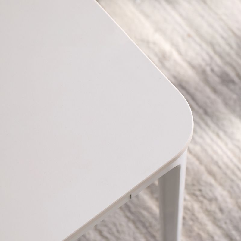 Moderne stijl 4 poten witte metalen basis leisteen rechthoekige salontafel voor woonkamer