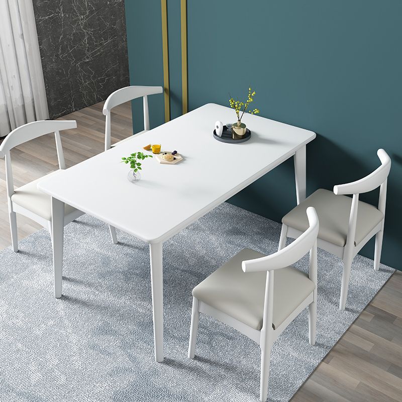 Contemporary Solid Wood Rectangle Shape Dining Table Standard Dining Table with 4 Legs Base Clearhalo ' dining_table' 'Dining Tables & Seating' 'Dining Tables' 'furn' 'furn_dining_table' 'Furniture' 'furniture_dining_table' 'Kitchen & Dining Furniture' 'kitchen&dining_furn' 'kitchen' 'kitchen_dining_table' 1200x1200_d190ffa9-b344-470b-889e-ba4043769dba