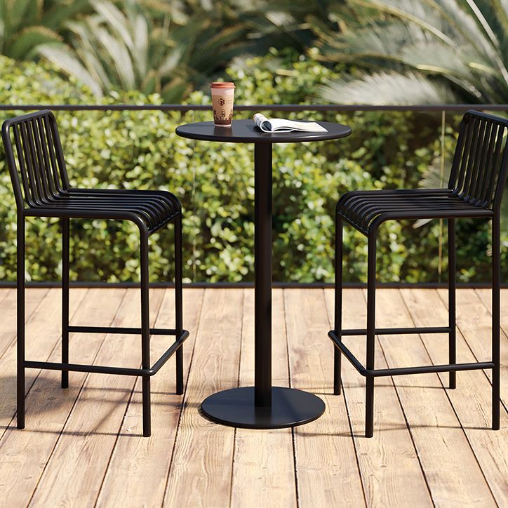 1/3/4 Pieces Industrial Round Bar Table Set Pub Table with Metal Pedestal Clearhalo 'Bar Furniture' 'furn' 'furn_home_bar_bar_sets' 'Furniture' 'Home Bars & Bar Sets' 'home_bar_bar_sets' 'Kitchen & Dining Furniture' 1200x1200_d191424f-0da5-405d-ae9e-218cfe9302de
