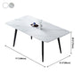 Simplicity Style Home Sintered Stone Dining Table 4 Legs Carbon Steel Base Rectangle Table Clearhalo ' dining_table' 'Dining Tables & Seating' 'Dining Tables' 'furn' 'furn_dining_table' 'Furniture' 'furniture_dining_table' 'Kitchen & Dining Furniture' 'kitchen&dining_furn' 'kitchen' 'kitchen_dining_table' 1200x1200_d1921bf5-5619-4928-90df-cdc5f1760f2d