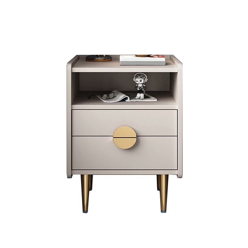 Glam Stone Top Bed Nightstand 2-Drawer Imitation Wood Legs Included Night Table Clearhalo 'Bedroom Furniture' 'furn' 'furn_night_stand' 'Furniture' 'night_stand' 'Nightstands' 1200x1200_d194be32-4192-4986-afe3-04cc8f01093d