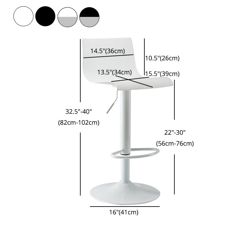 Contemporary Swivel Adjustable Bar Stool Indoor Bar Stool with Low Back Clearhalo 'Bar Furniture' 'Bar Stools' 'bar_stools' 'furn' 'furn_bar_stools' 'furniture_bar_stools' 'Kitchen & Dining Furniture' 'kitchen&dining_furn' 'kitchen' 'kitchen_furn' Furniture' 1200x1200_d1958095-f84c-4f01-b66b-8c5da8fa4c40
