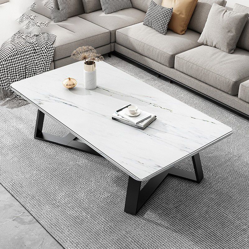 Stone Contemporary Coffee Table Standard Single Cocktail Table