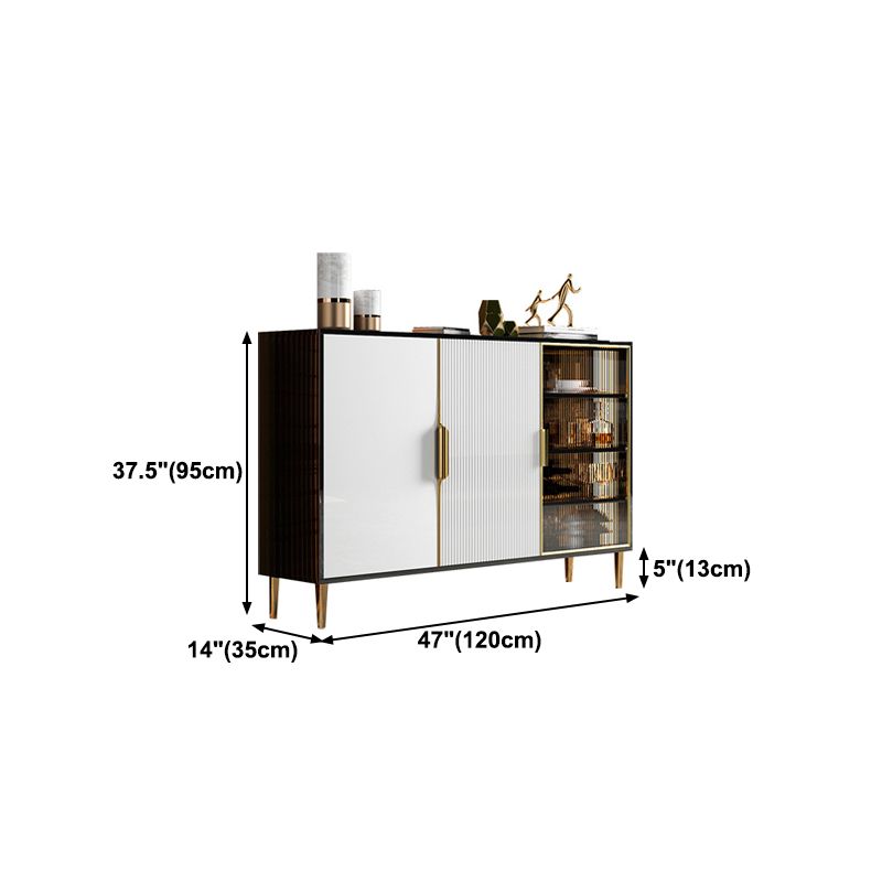 Glass Door Wood Sideboard Glam Server Cabinet with Storage for Kitchen Clearhalo 'buffet_sideboard' 'Buffets & Sideboards' 'furn' 'furn_buffet_sideboard' 'Furniture' 'Kitchen & Dining Furniture' 1200x1200_d1960495-daf5-4c25-b899-2ee064904a18