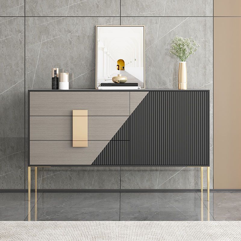 Polished Finish Faux Wood Sideboard Glam Indoor Dining Buffet with Drawers Clearhalo 'buffet_sideboard' 'Buffets & Sideboards' 'furn' 'furn_buffet_sideboard' 'Furniture' 'Kitchen & Dining Furniture' 1200x1200_d196a13e-9a8c-412b-a9e5-7d3eefebd430