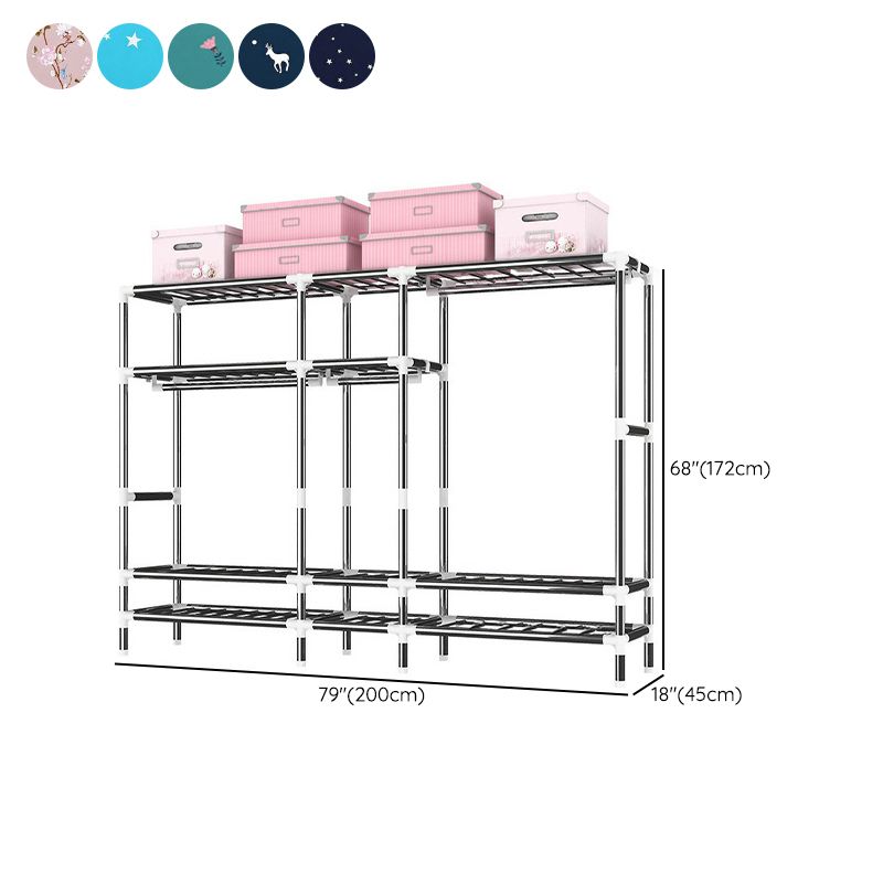 Armoire d'armoire en acier avec étagères Armoire de garde-robe moderne avec tiroir