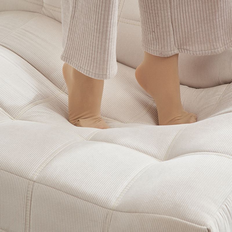Scandinavian Corduroy Armless Sofa Minimalist 59" Wide Loveseat