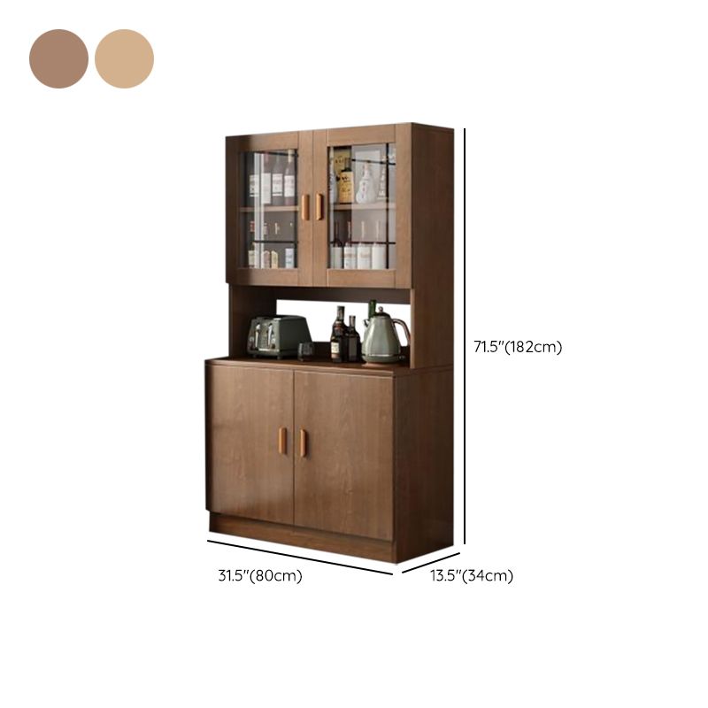Modern Wood Dining Hutch Glass Doors Display Cabinet with Doors for Dining Room Clearhalo 'Display & China Cabinets' 'display_china_cabinets' 'furn' 'furn_display_china_cabinets' 'Furniture' 'Kitchen & Dining Furniture' 1200x1200_d1976eed-0c23-425c-aa57-eb5cbc5eb5d1