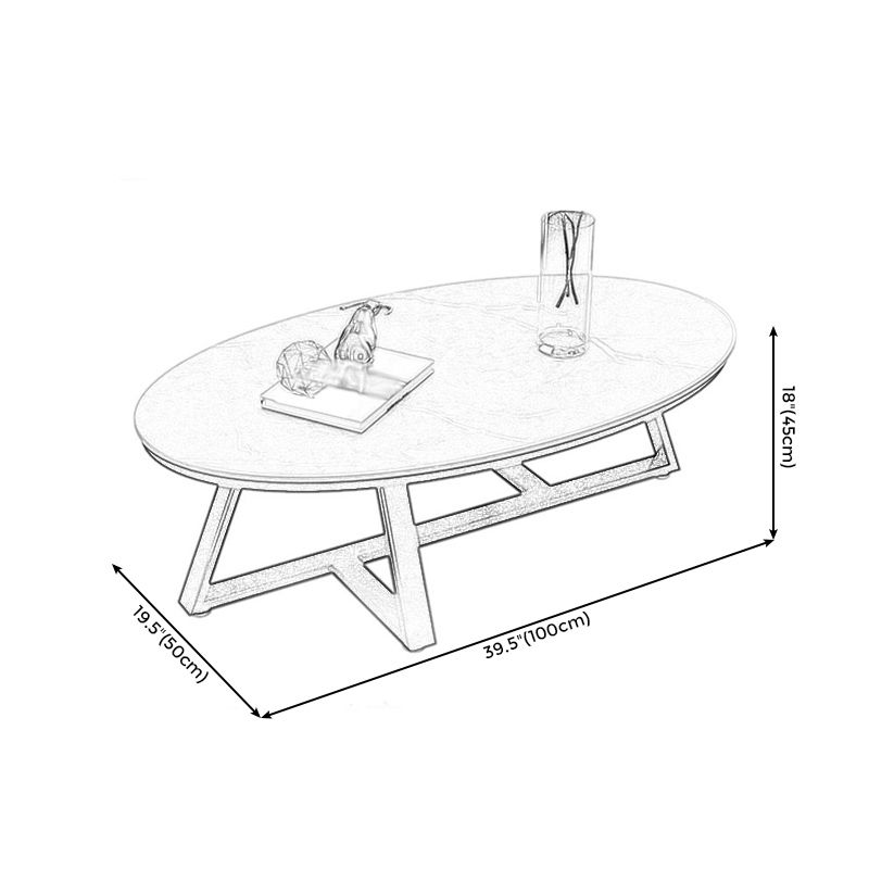 Modern Style Solid Slate Top White Gold/white/black Gold/grey Oval Coffee Table Clearhalo 'Coffee & Accent Tables' 'Coffee Tables' 'coffee_tables' 'furn' 'furn_coffee_tables' 'Furniture' 'Living Room Furniture' 1200x1200_d19882d1-b770-41d9-ae3c-7b642d645471