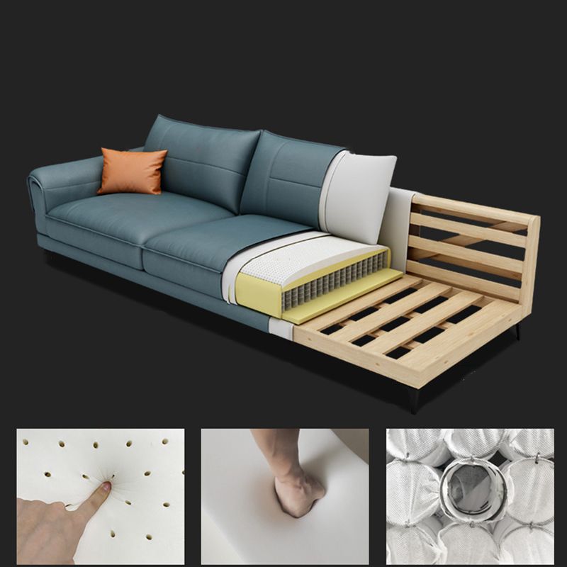 Faux Coupage de canapé à bras évasé contemporain de coloration en cuir en cuir en cuir en cuir en cuir en cuir