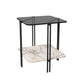 Modern Gray Glass Side End Table 4 Legs Double Tier Corner Table Clearhalo 'Coffee & Accent Tables' 'End & Side Tables' 'end_side_tables' 'furn' 'furn_end_side_tables' 'Furniture' 'Living Room Furniture' 1200x1200_d19c1764-41b5-4288-a247-1e6c76f52914