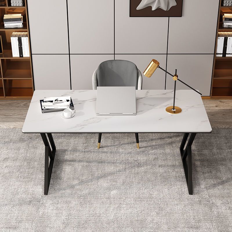 Industrial 29.53" Tall Writing Desk Stone Rectangular Office Desk Clearhalo 'furn' 'furn_office_desk' 'Furniture' 'Office Desks' 'Office Furniture' 'office_desk' 1200x1200_d19c2217-7ea9-43df-945f-d56bd0aeeb02