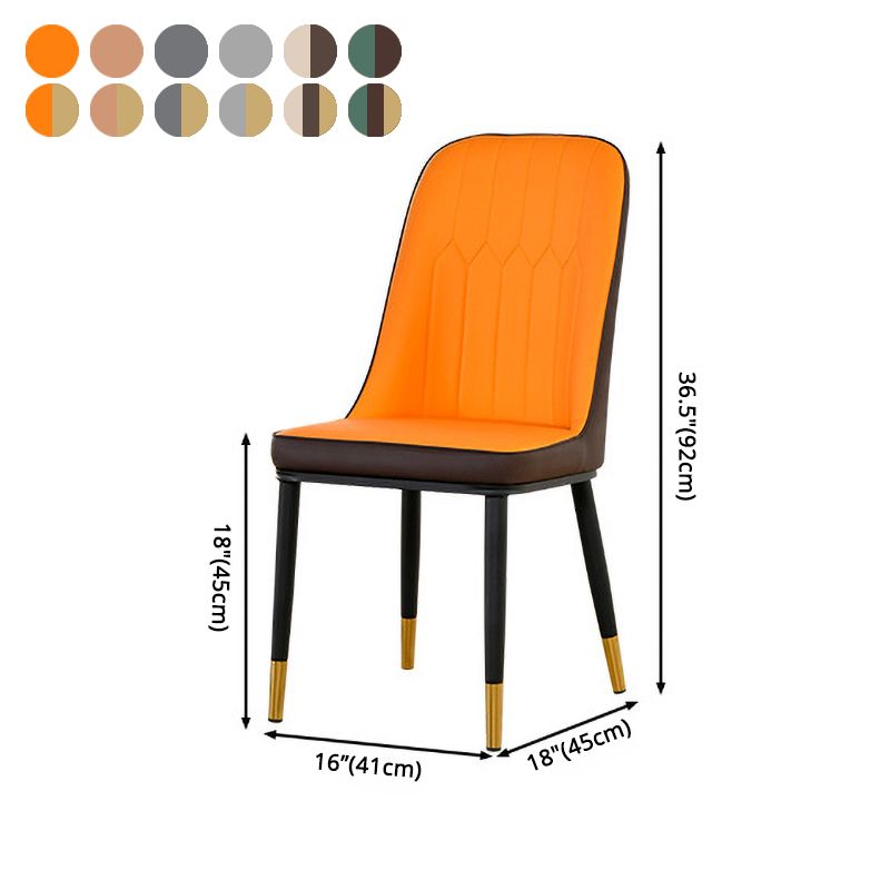 Scandinavian Metal Chairs Set Kitchen Solid Back Dining Side Chair (Set of 4) Clearhalo ' kitchen&dining_furn' 'Dining Chairs' 'Dining Tables & Seating' 'dining_chair' 'furn' 'furn_dining_chair' 'Furniture' 'furniture_dining_chair' 'Kitchen & Dining Furniture' 'kitchen' 1200x1200_d19c723a-a35c-4320-bbb7-9e1835a7db3c