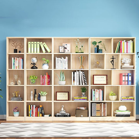 Scandinavian Pine Wood Standard Bookshelf Closed Back Vertical Bookshelf Clearhalo 'Bookcases' 'Furniture' 'furniture_bookcases' 'Office Furniture' 1200x1200_d19c8669-4bf6-4133-a36e-883efbdf6574